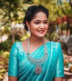 Thumbnail for NOZ2TOZ Jacquard Lichi Silk Sky Blue Saree With Unstitched Blouse Piece - Distacart