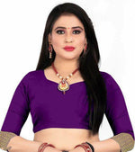 Thumbnail for NOZ2TOZ Jacquard Lichi Silk Purple Saree With Unstitched Blouse Piece - Distacart