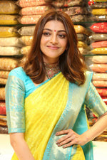 Thumbnail for NOZ2TOZ Jacquard Lichi Silk Yellow Saree With Unstitched Blouse Piece - Distacart