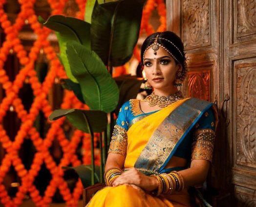 NOZ2TOZ Jacquard Lichi Silk Yellow Saree With Unstitched Blouse Piece - Distacart