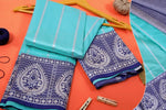 Thumbnail for NOZ2TOZ Jacquard Lichi Silk Sky Blue Saree With Unstitched Blouse Piece - Distacart
