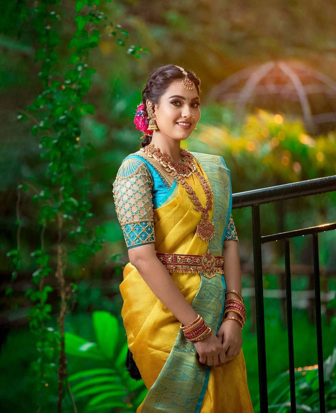NOZ2TOZ Jacquard Lichi Silk Yellow Saree With Unstitched Blouse Piece - Distacart
