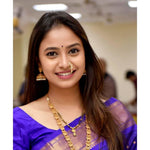 Thumbnail for NOZ2TOZ Jacquard Lichi Silk Blue Saree With Unstitched Blouse Piece - Distacart