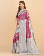 Thumbnail for NOZ2TOZ Jacquard Lichi Silk Pink Saree With Unstitched Blouse Piece - Distacart