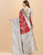 Thumbnail for NOZ2TOZ Jacquard Lichi Silk Red Saree With Unstitched Blouse Piece - Distacart