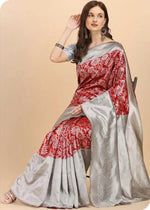 Thumbnail for NOZ2TOZ Jacquard Lichi Silk Red Saree With Unstitched Blouse Piece - Distacart