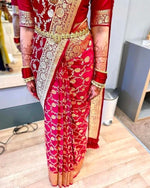 Thumbnail for NOZ2TOZ Jacquard Lichi Silk Red Saree With Unstitched Blouse Piece - Distacart