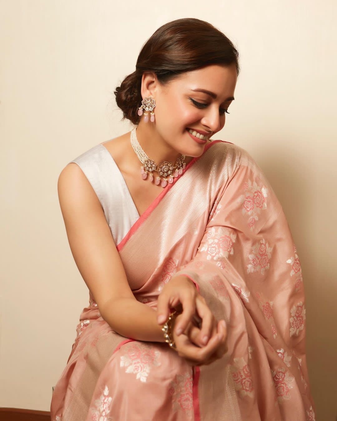 SARI Silver Grey Embellished Organza Sari