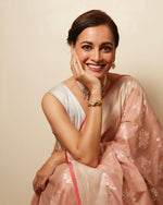 Thumbnail for NOZ2TOZ Jacquard Lichi Silk Peach Saree With Unstitched Blouse Piece - Distacart