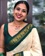 Thumbnail for NOZ2TOZ Jacquard Lichi Silk White Saree With Unstitched Blouse Piece - Distacart