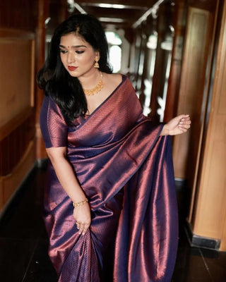 NOZ2TOZ Jacquard Lichi Silk Wine Saree With Unstitched Blouse Piece - Distacart