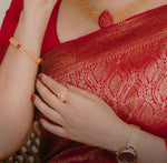 Thumbnail for NOZ2TOZ Jacquard Lichi Silk Red Saree With Unstitched Blouse Piece - Distacart