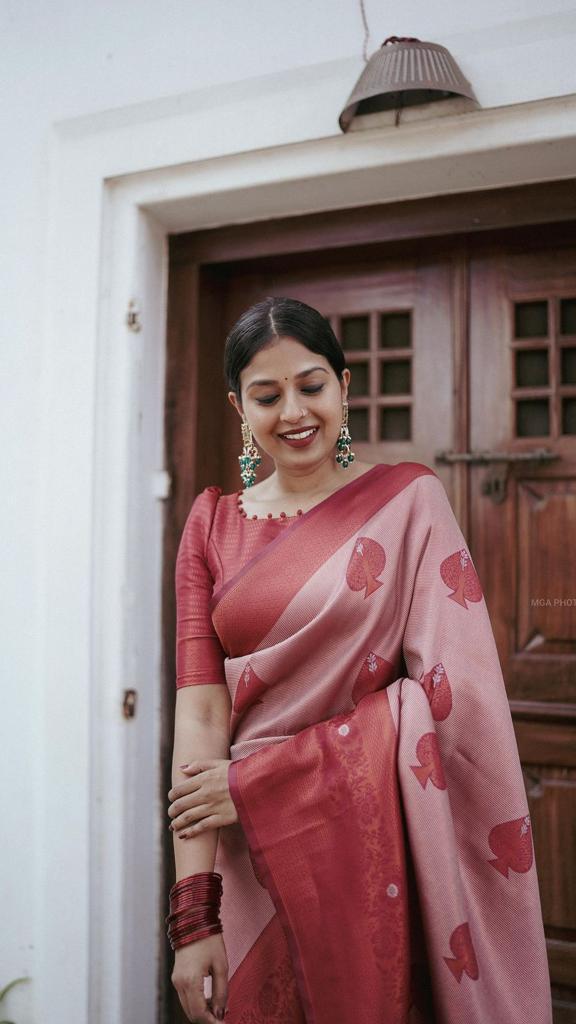NOZ2TOZ Jacquard Lichi Silk Maroon Saree With Unstitched Blouse Piece - Distacart