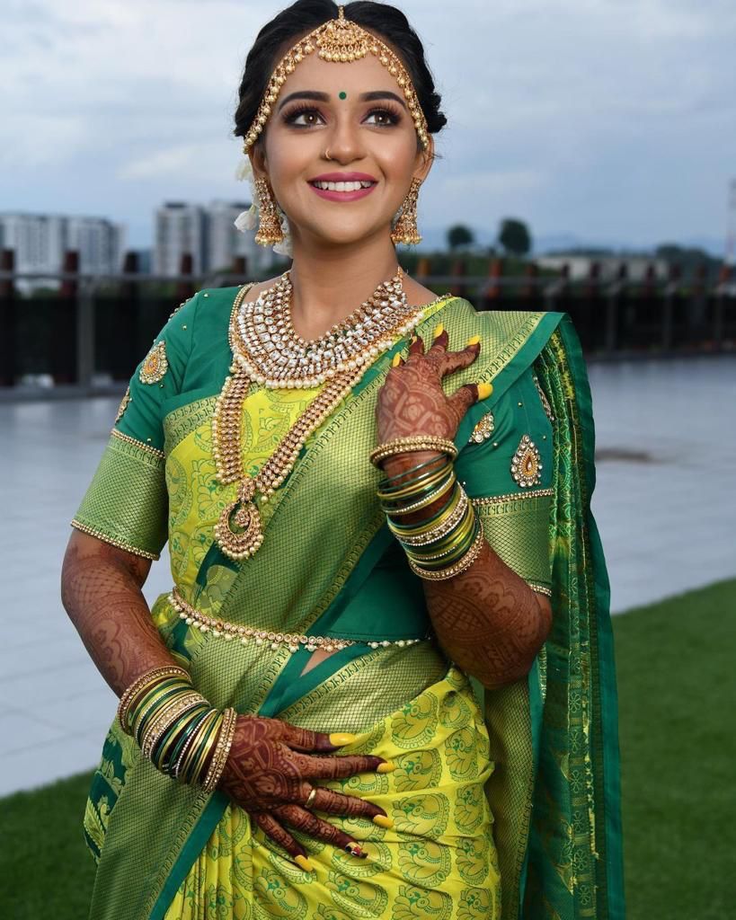 Malishka Jacquard Lichi Silk Green Saree With Unstitched Blouse Piece - Distacart