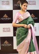 Thumbnail for NOZ2TOZ Jacquard Lichi Silk Green Saree With Unstitched Blouse Piece - Distacart