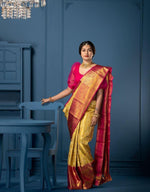 Thumbnail for NOZ2TOZ Jacquard Lichi Silk Yellow Saree With Unstitched Blouse Piece - Distacart