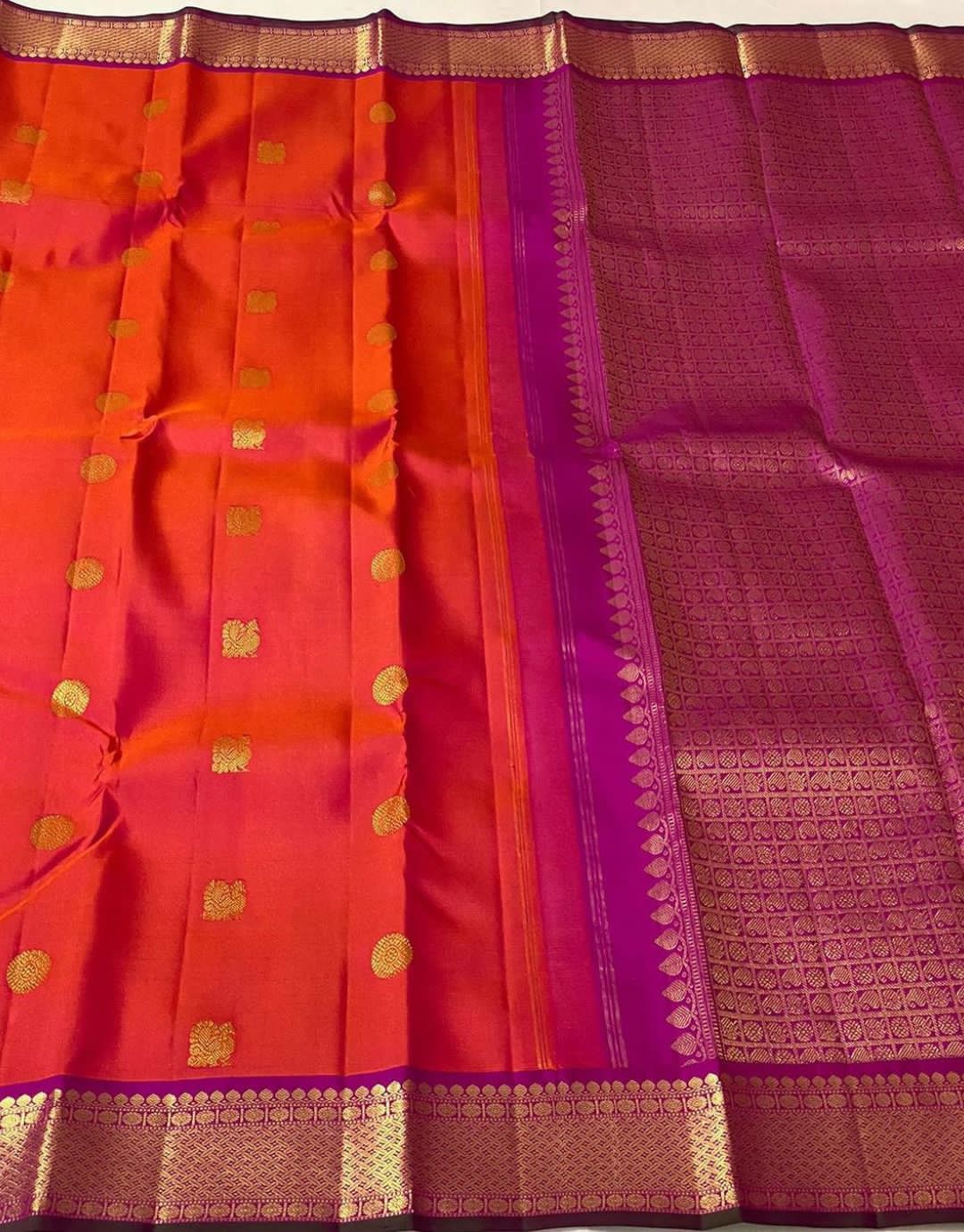 NOZ2TOZ Jacquard Lichi Silk Orange Saree With Unstitched Blouse Piece - Distacart