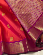 Thumbnail for NOZ2TOZ Jacquard Lichi Silk Orange Saree With Unstitched Blouse Piece - Distacart