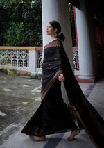 Thumbnail for NOZ2TOZ Jacquard Lichi Silk Black Saree With Unstitched Blouse Piece - Distacart