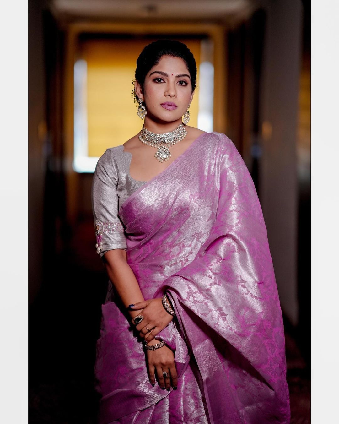 NOZ2TOZ Jacquard Lichi Silk Pink Saree With Unstitched Blouse Piece - Distacart