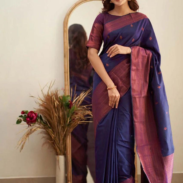 NOZ2TOZ Jacquard Lichi Silk Wine Saree With Unstitched Blouse Piece - Distacart