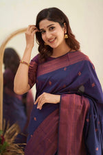 Thumbnail for NOZ2TOZ Jacquard Lichi Silk Wine Saree With Unstitched Blouse Piece - Distacart