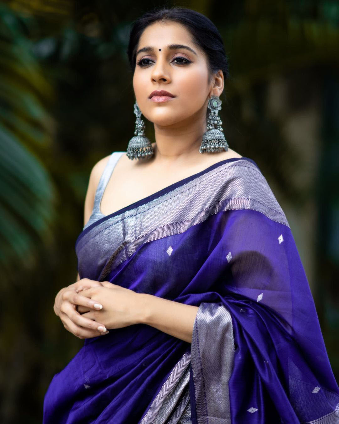Malishka Jacquard Lichi Silk Blue Saree With Unstitched Blouse Piece - Distacart