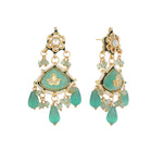 Thumbnail for Nuyug 22K Gold Plated Lush Green Maang Tikka & Earrings Set