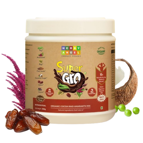 Herby Angel Super Gro Nutrition Drink Mix for Kids, Chocolate Flavour - Dista