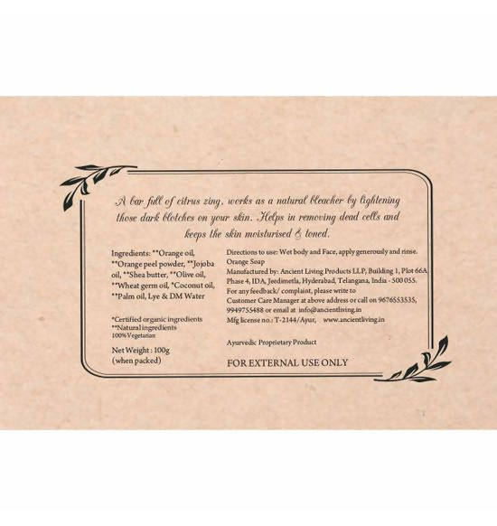 Ancient Living Orange Luxury Handmade Soap - Distacart