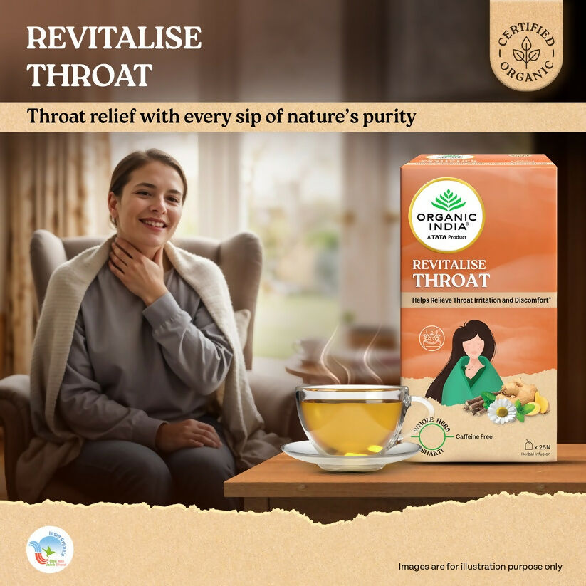 Organic India Revitalise Throat Teabags - Distacart