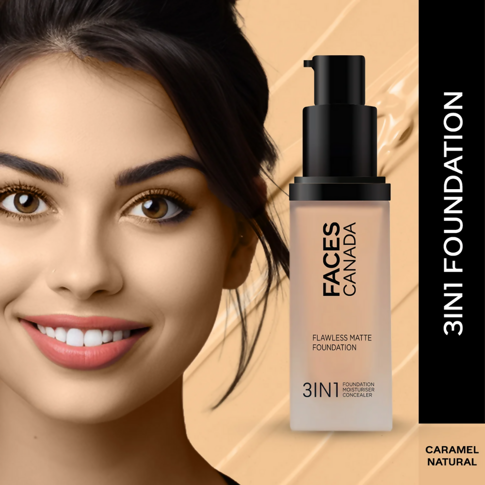 Faces Canada Flawless Matte Foundation - Caramel Natural 023 - Distacart
