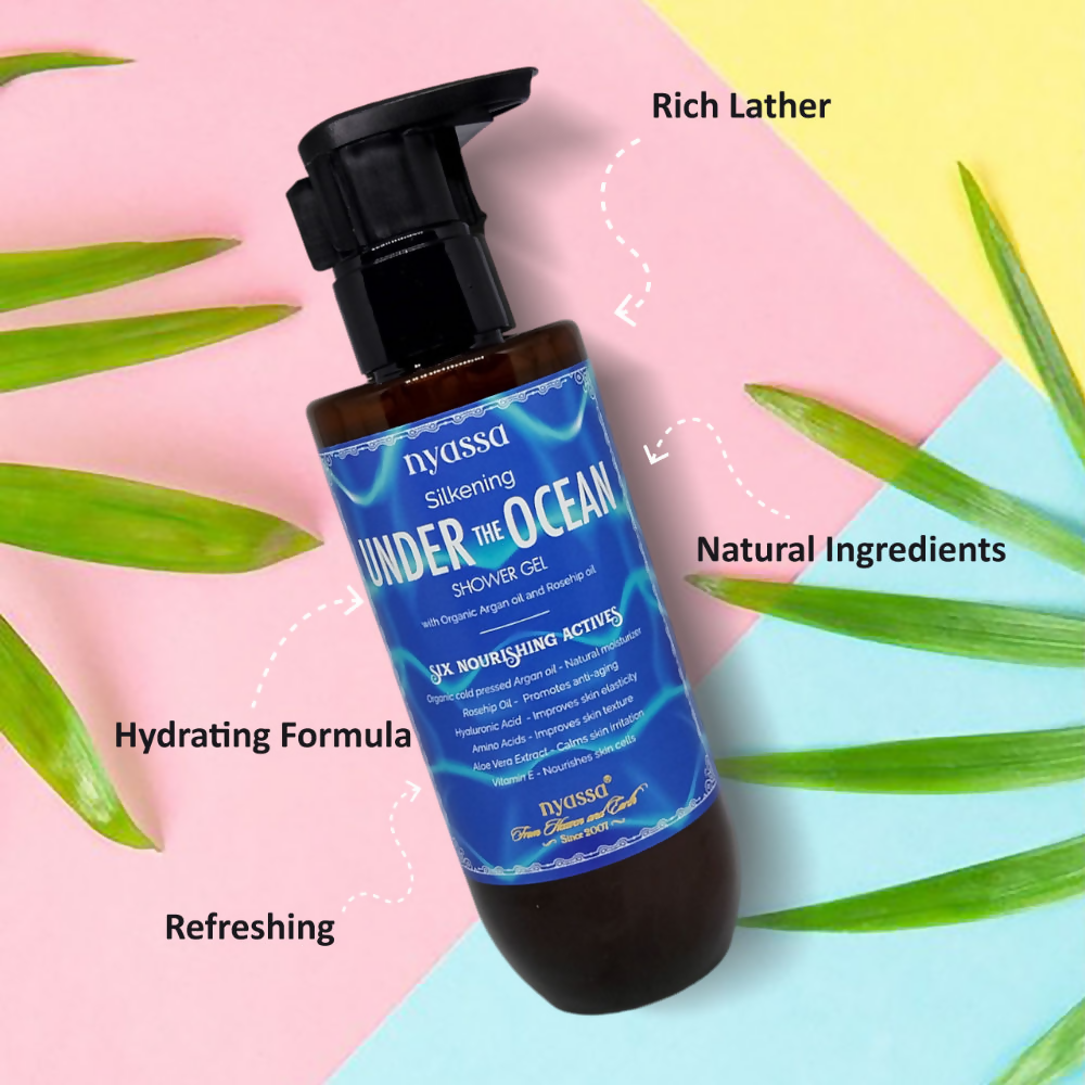 Nyassa Silkening Under The Ocean Shower Gel With Organic Argan Oil And Rosehip Oil - Dista