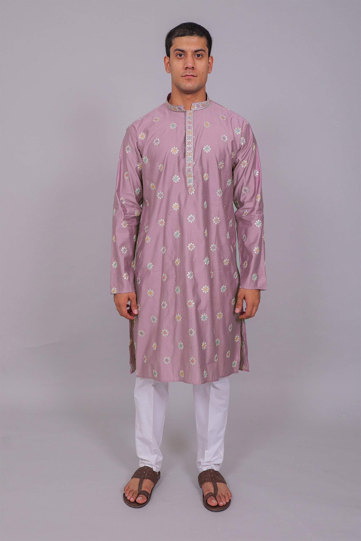 Bluesaanchi Handcrafted Cotton Kurta Pajama Set for Men – Purple