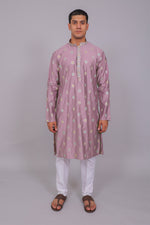 Thumbnail for Bluesaanchi Handcrafted Cotton Kurta Pajama Set for Men – Purple
