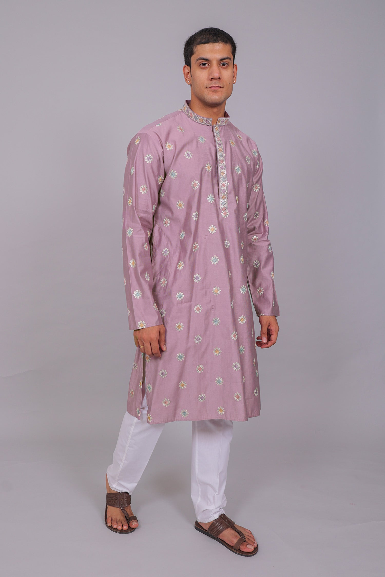 Bluesaanchi Handcrafted Cotton Kurta Pajama Set for Men – Purple