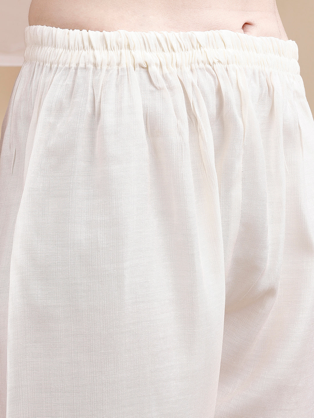 Two-Piece Embroidered Ethnic Co-Ord Set, White - Hiral Fashion - Dista