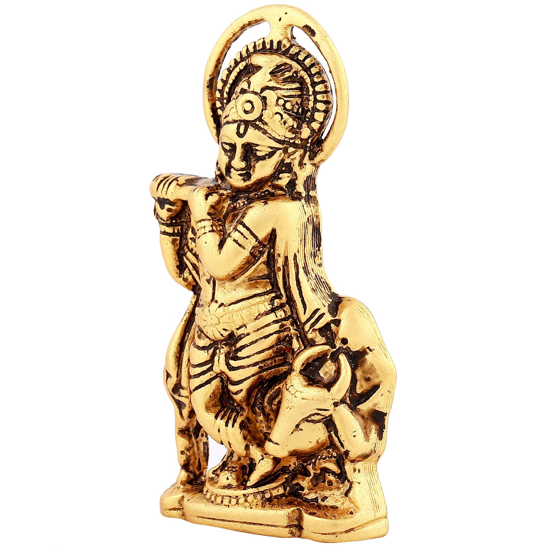 Estele Gold-Polished Spiritual Lord Krishna Idol for Home/Car Decor - Distacart