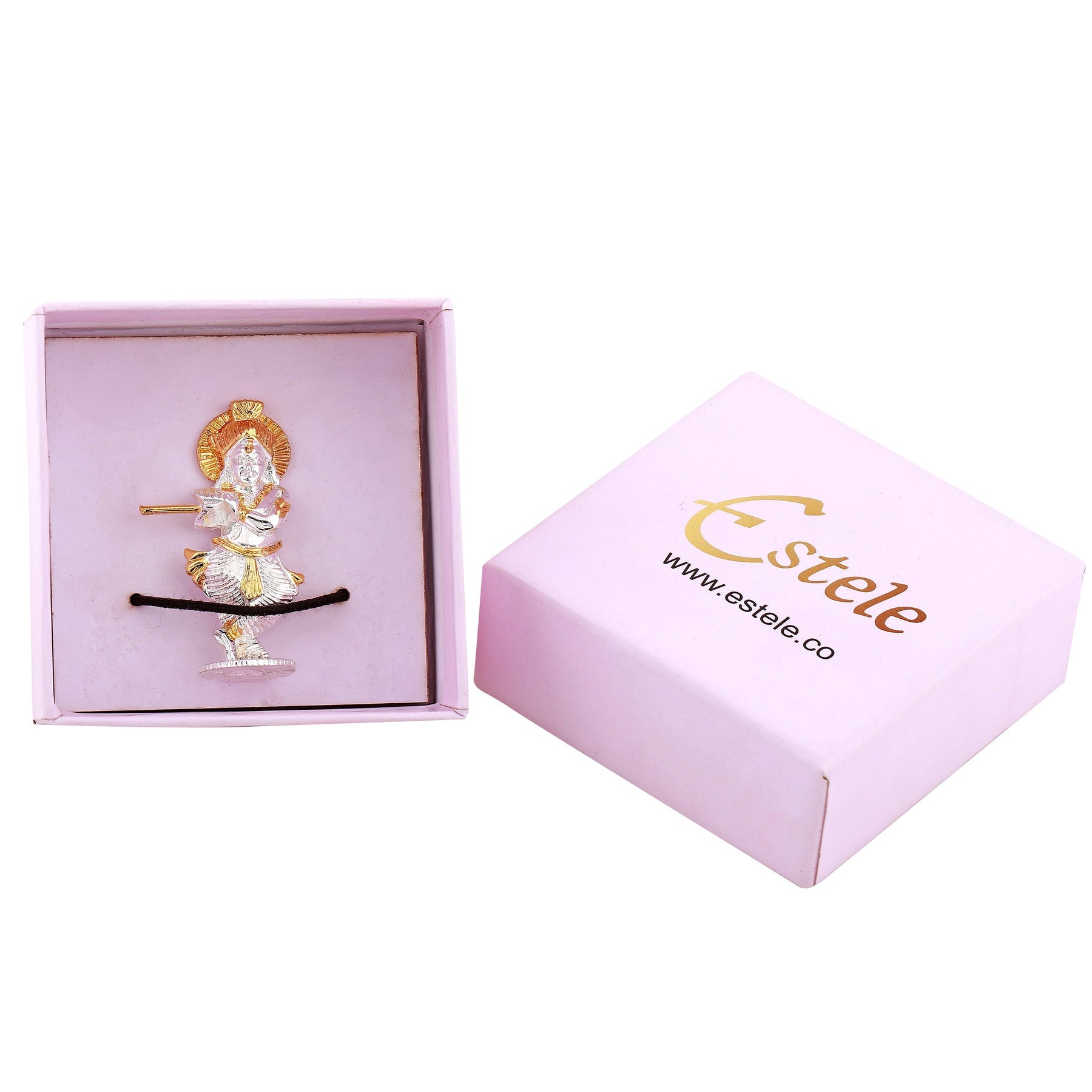 Estele Gold-Polished Divine Lord Krishna Idol for Home/Car Decor - Distacart