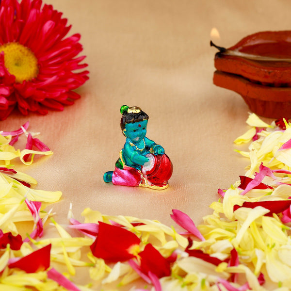 Estele Gold-Polished Divine Lord Krishna Idol for Home/Car Decor - Distacart