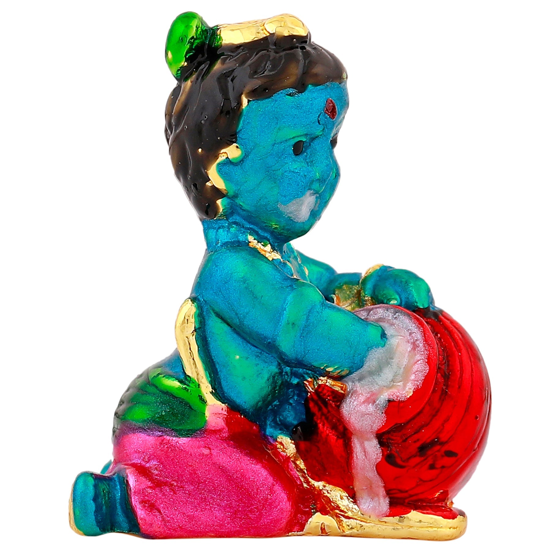 Estele Gold-Polished Divine Lord Krishna Idol for Home/Car Decor - Distacart