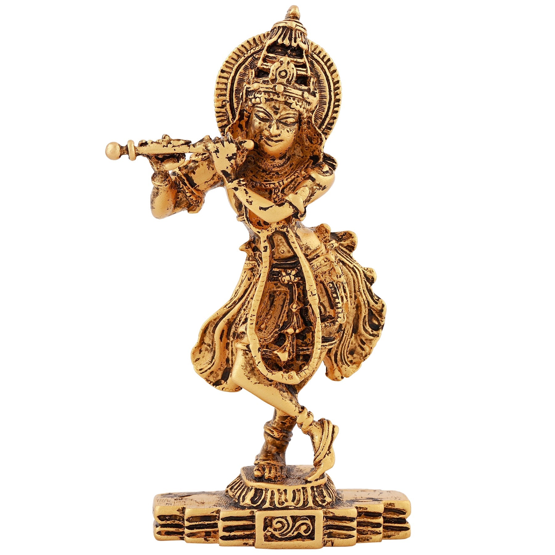 Estele Gold-Polished Sri Krishna Idol for Pooja/Car decor - Distacart