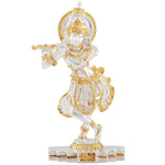 Thumbnail for Estele Gold-Polished Playing flute Sri Krishna Idol for Home/Car decor