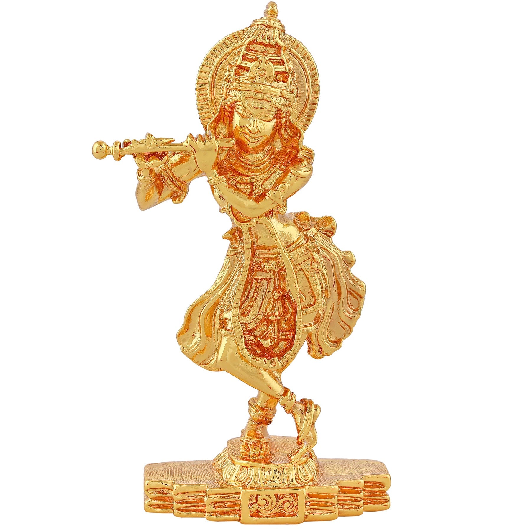 Estele Gold-Polished God of love Sri Krishna Idol for Pooja/Car decor - Distacart