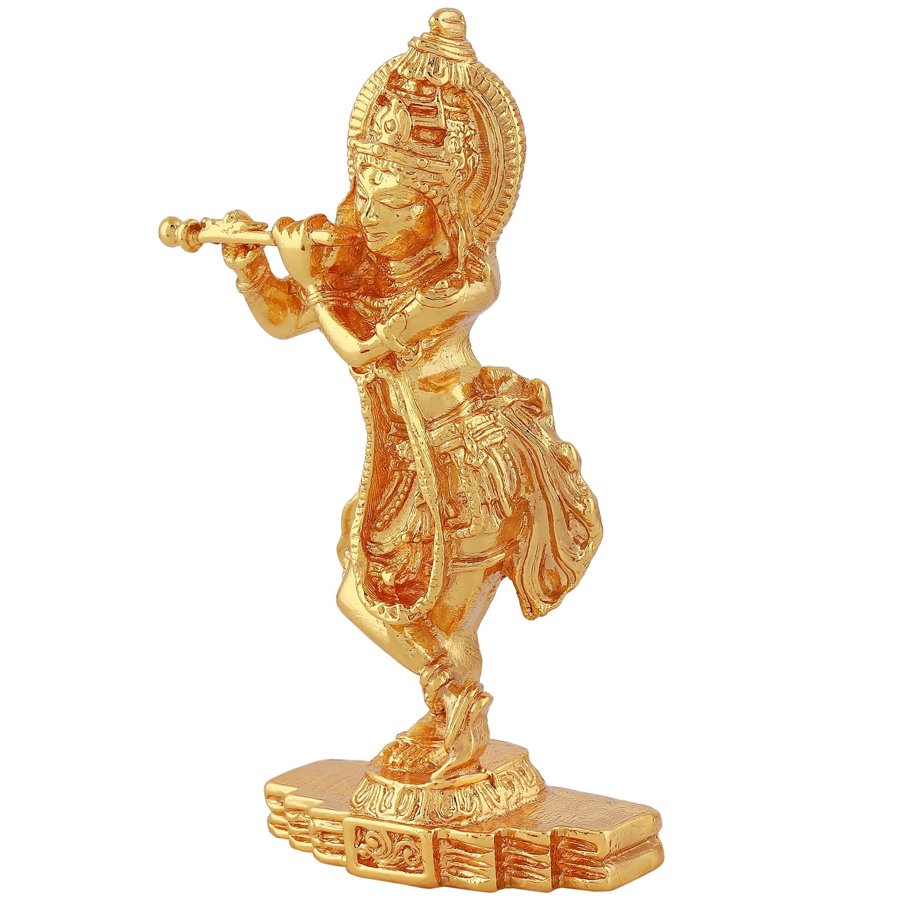 Estele Gold-Polished God of love Sri Krishna Idol for Pooja/Car decor - Distacart