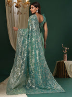 Thumbnail for NOZ2TOZ Women's Organza Teal blue Embroidered Designer Saree With Blouse Piece - Distacart