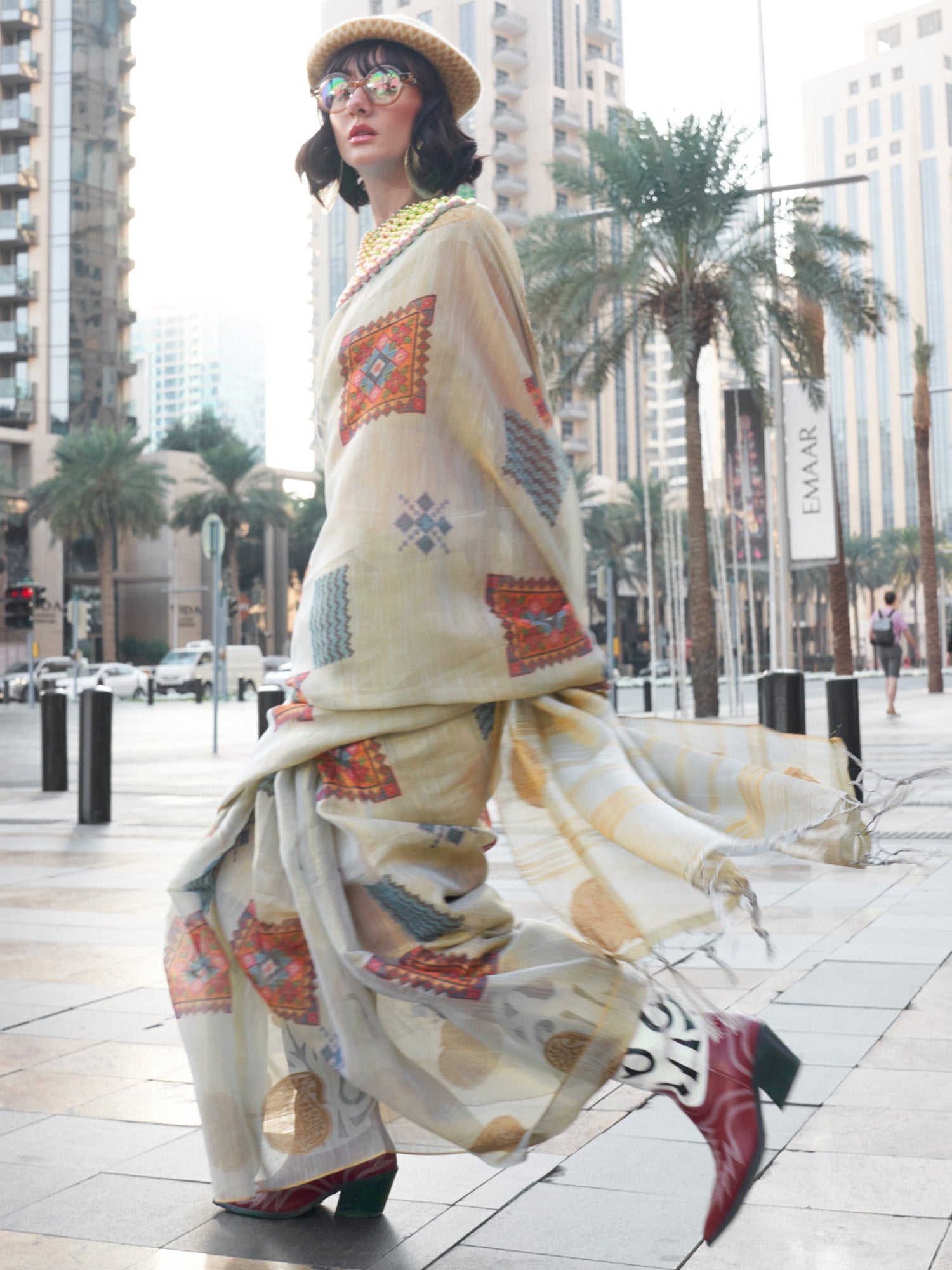 NOZ2TOZ Women's Tissue Grey Woven Design Designer Saree With Blouse Piece - Distacart