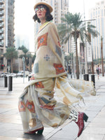 Thumbnail for NOZ2TOZ Women's Tissue Grey Woven Design Designer Saree With Blouse Piece - Distacart