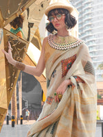 Thumbnail for NOZ2TOZ Women's Tissue Grey Woven Design Designer Saree With Blouse Piece - Distacart