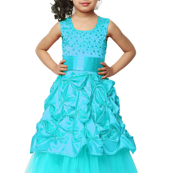 Asmaani Kids Party Wear Stylish Dresses, Perfect for Parties, Functions & Vacations - Aqua Blue